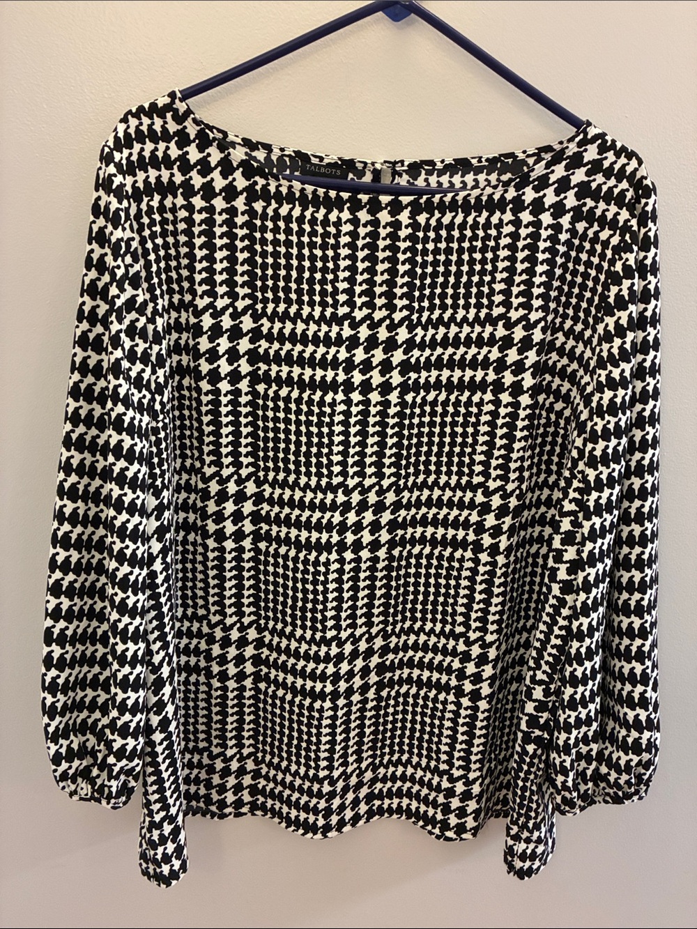 Talbots Houndstooth Blouse XL